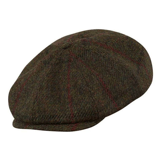 Gorras PEAKED Genuine Scottish Harris Tweed 8 Panels Man gorras lana Large Crown