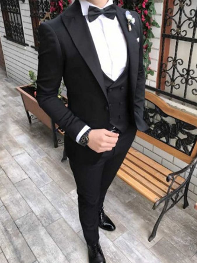 Ejecutivo Single-Breasted de color sólido Three-Piece Suit para hombre