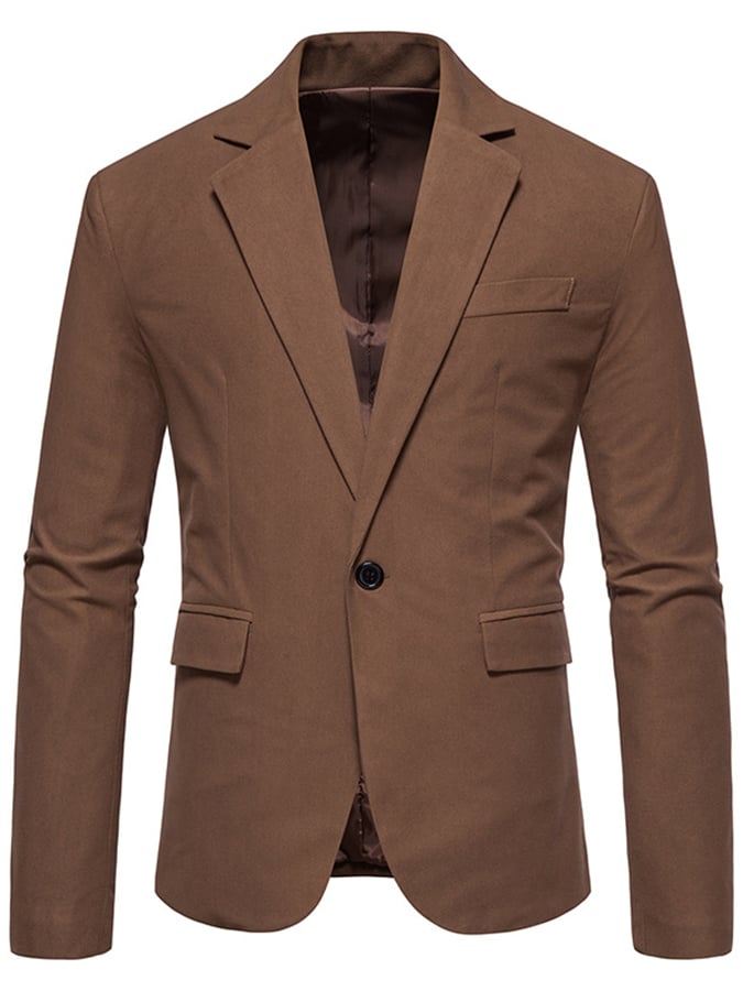 Saco formal Single-Button Faux gamuza para hombre