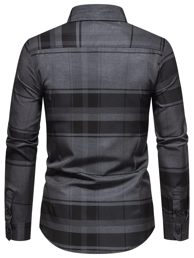 Camisa a cuadros ejecutivo casual para hombre