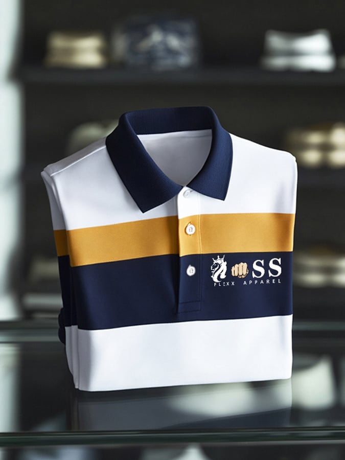 Camisa polo ejecutivo casual estampado para hombre