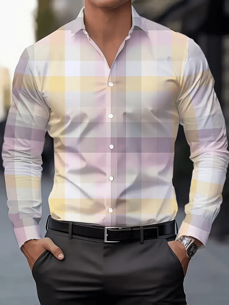Camisa de lujo ejecutivo de manga larga para hombre