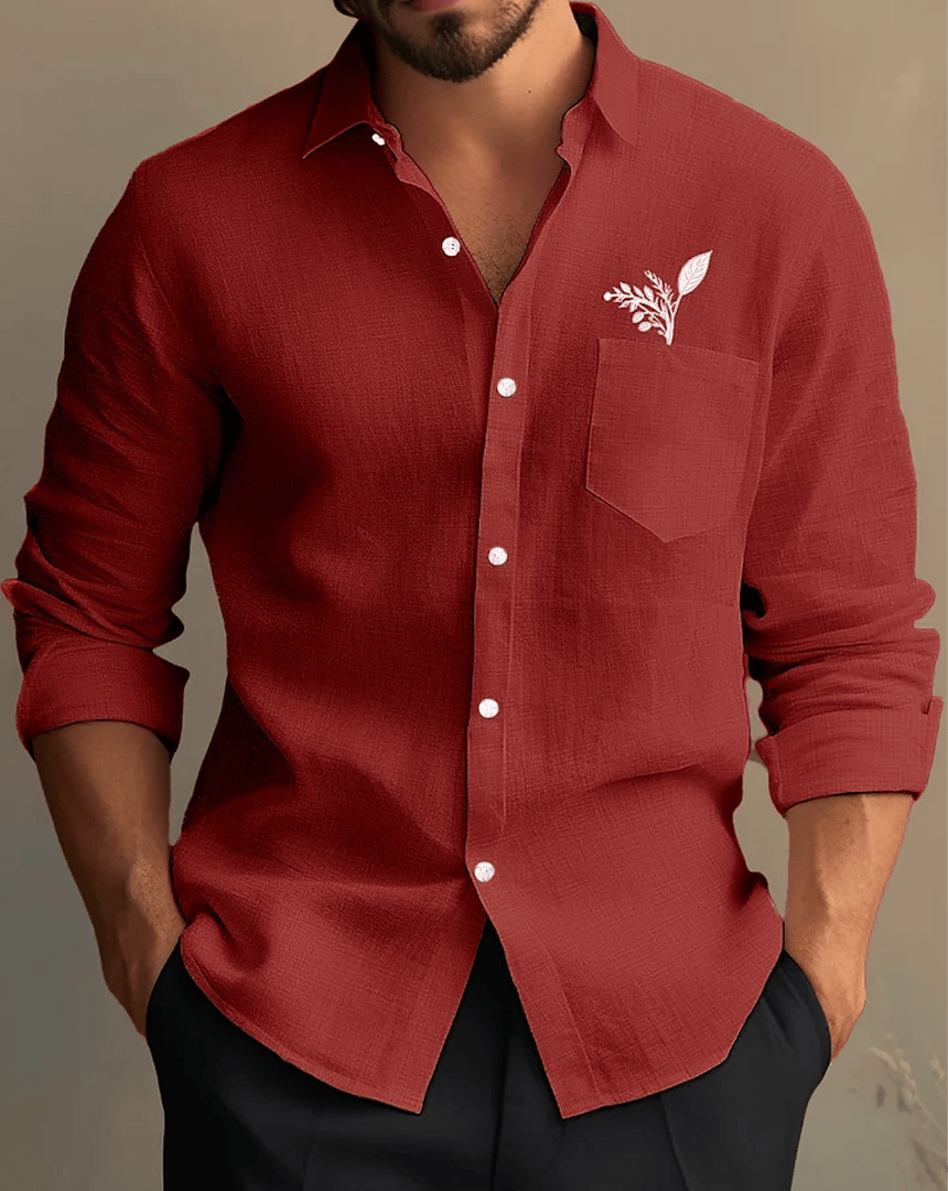 Camisa ejecutivo casual de manga larga para hombre