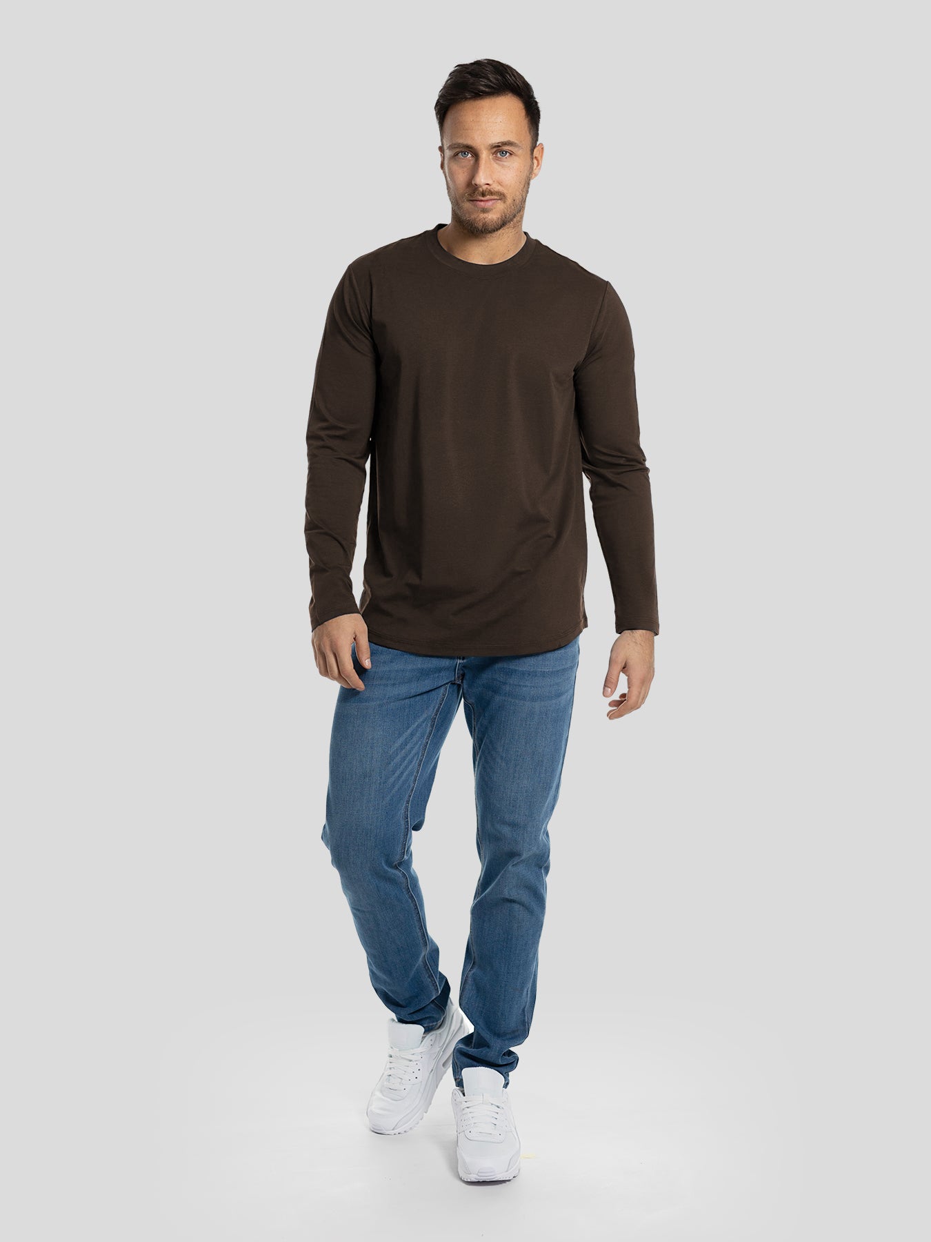 StaySmooth de manga larga Curve Hem Tee:clásico Fit