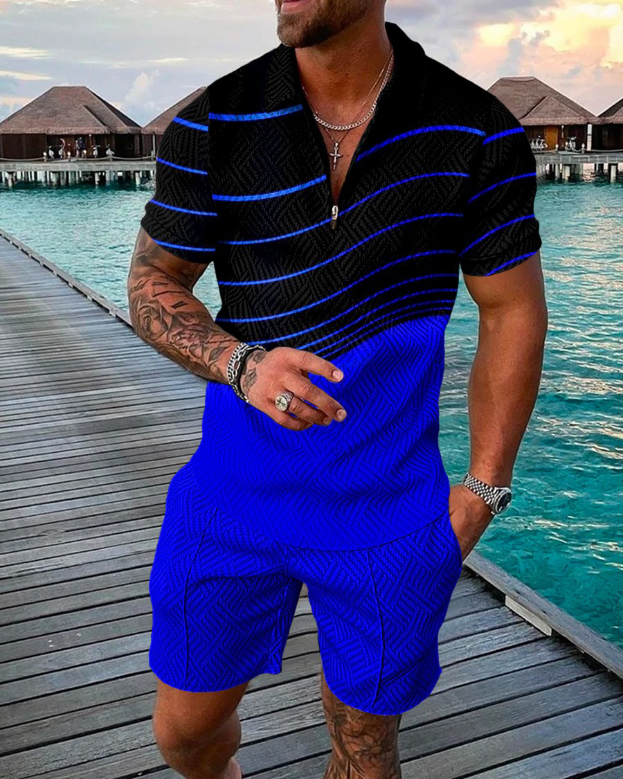Camisa polo casual Gradient Two Piece para hombre