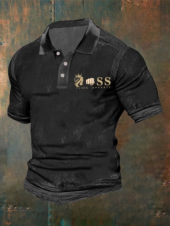 Camisa polo casual retro para hombre