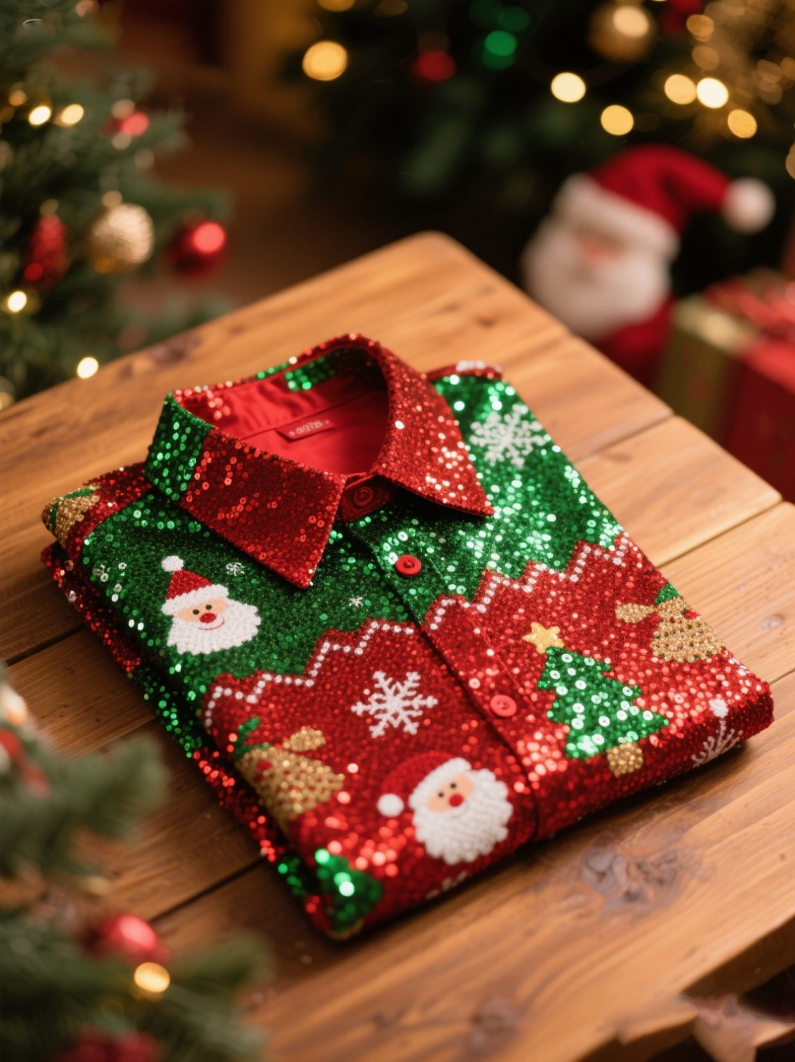 Camisa casual Christmas de manga larga para hombre