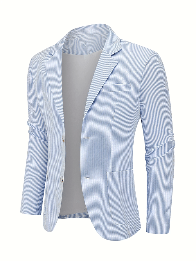 De modaable rayas Design Single-Breasted bolsillo Design casual Suit para hombre