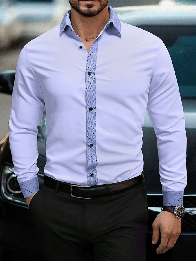 Camisa geométrico Design ejecutivo casual para hombre