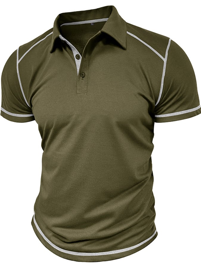 Camisa polo en bloques de coloring Polo cuello de manga corta para hombre