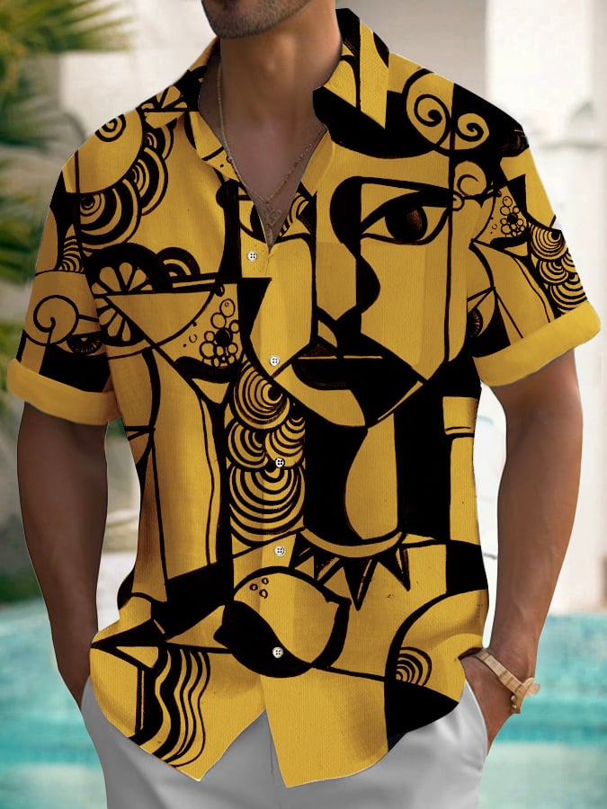 Camisa de moda Art Irregular estampadoing para hombre