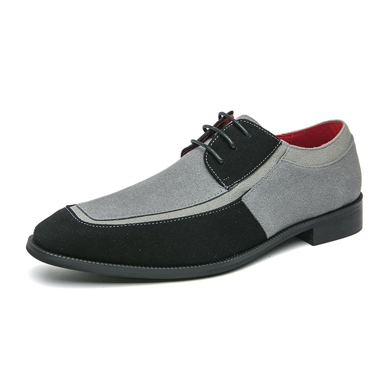 Zapatos elegantee British Style Matte Crash Color Lace Up Wooden Sole casual Faux cuero para hombre