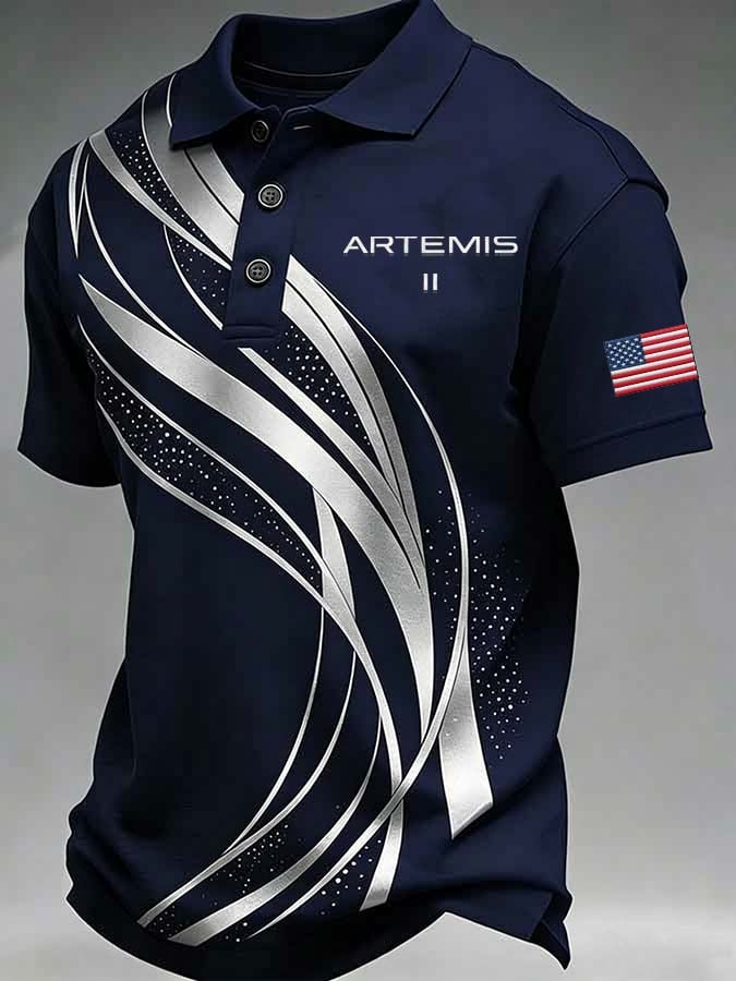 Camisa polo Artemis II estampado para hombre