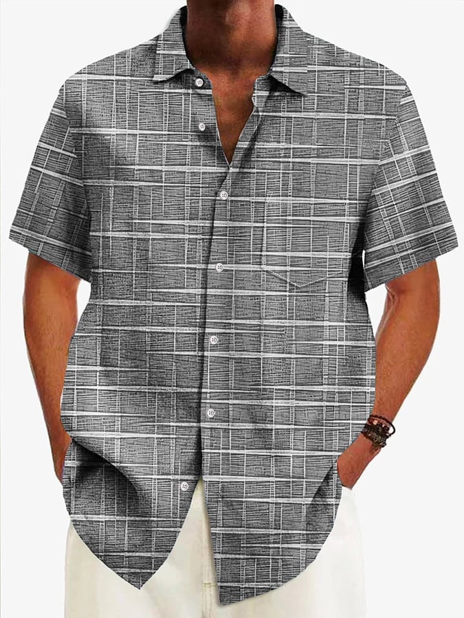 Abstract Textured estampado Pockecamiseta para hombre