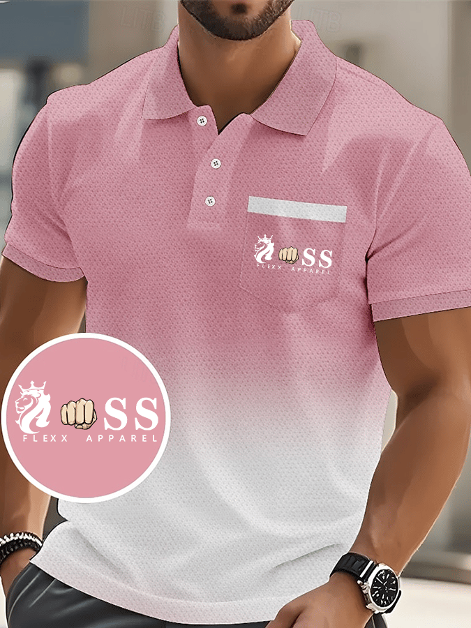 Camisa polo de moda ejecutivo Letter estampado casual para hombre