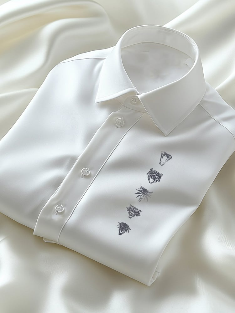 Camisa ejecutivo casual Logo solapa de manga corta para hombre