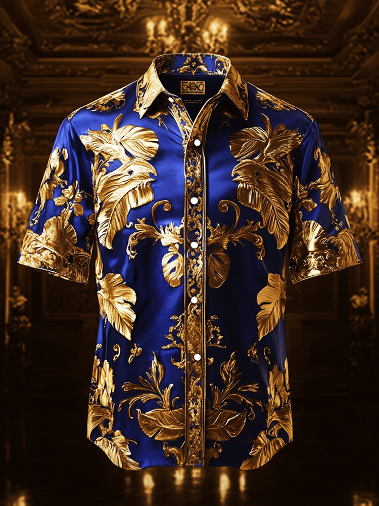 Camisa satén Luxe de manga corta para hombre