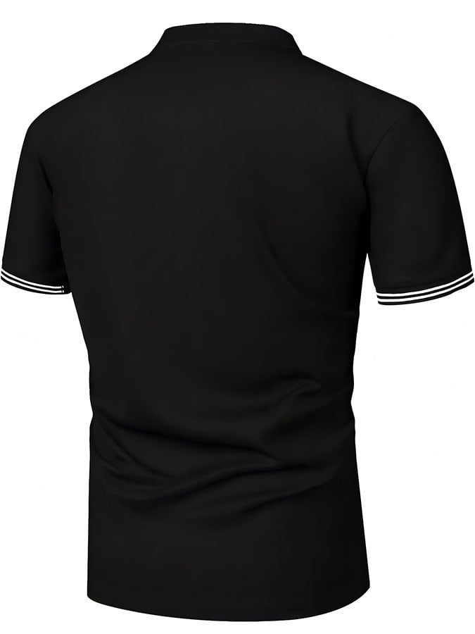 Camiseta ejecutivo Style Lettering estampado Henley cuello para hombre