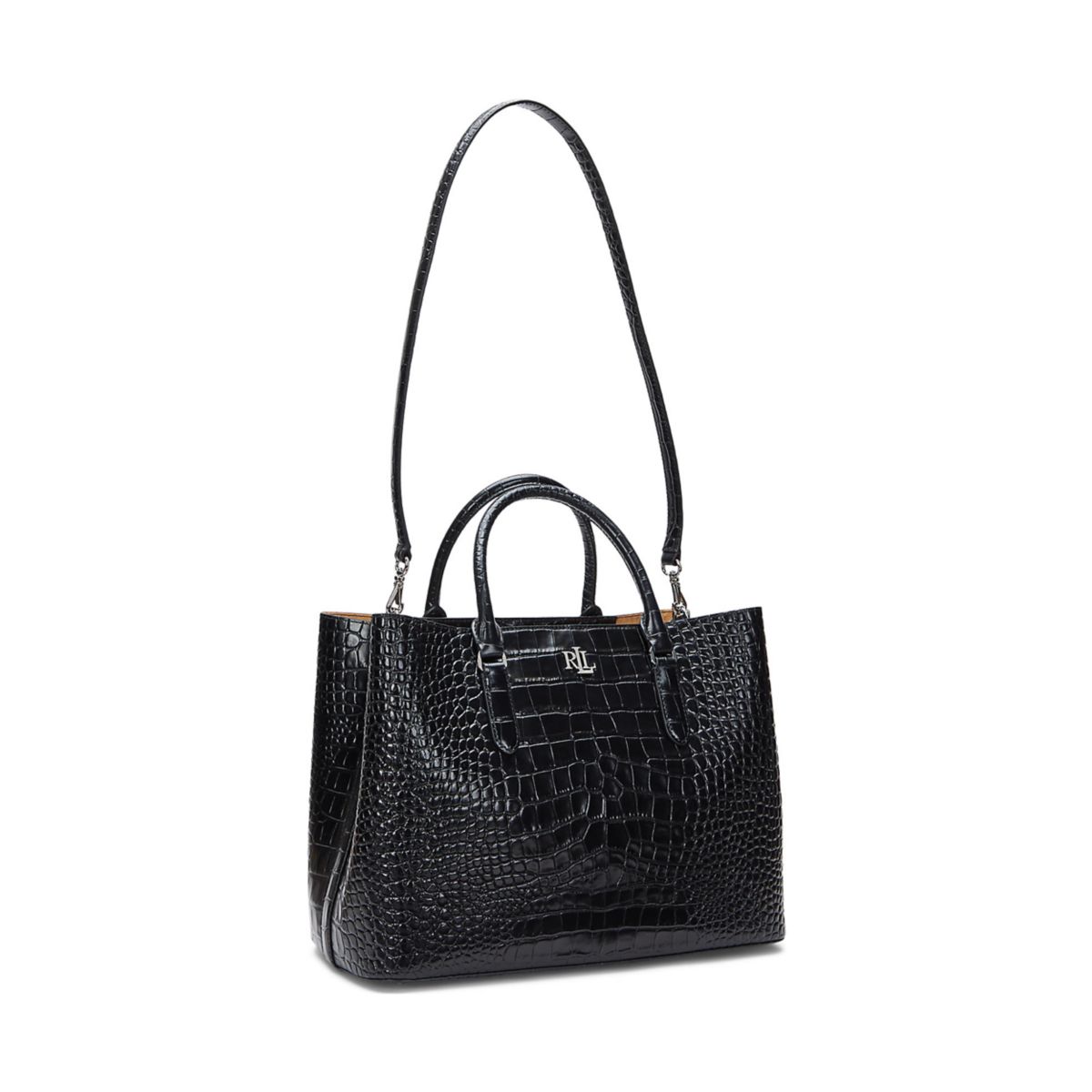 Embossed Leather Large Marcy Satchel - 3