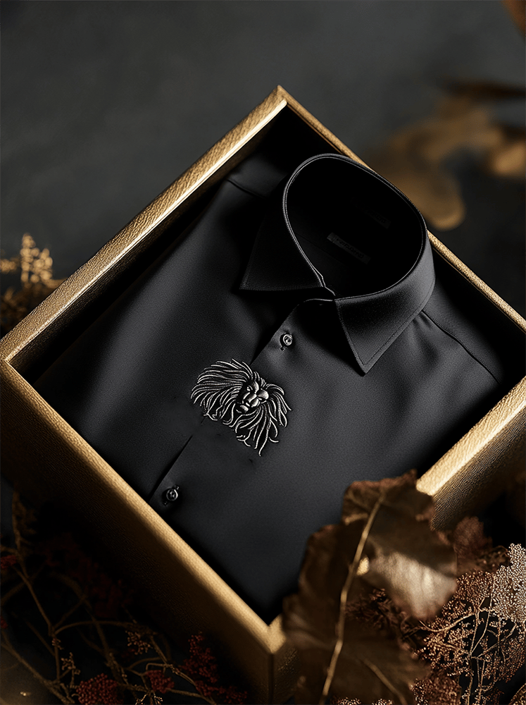 Camisa satén Luxe de manga corta para hombre