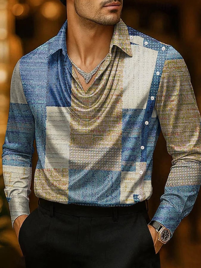 Camisa ejecutivo casual satén para hombre