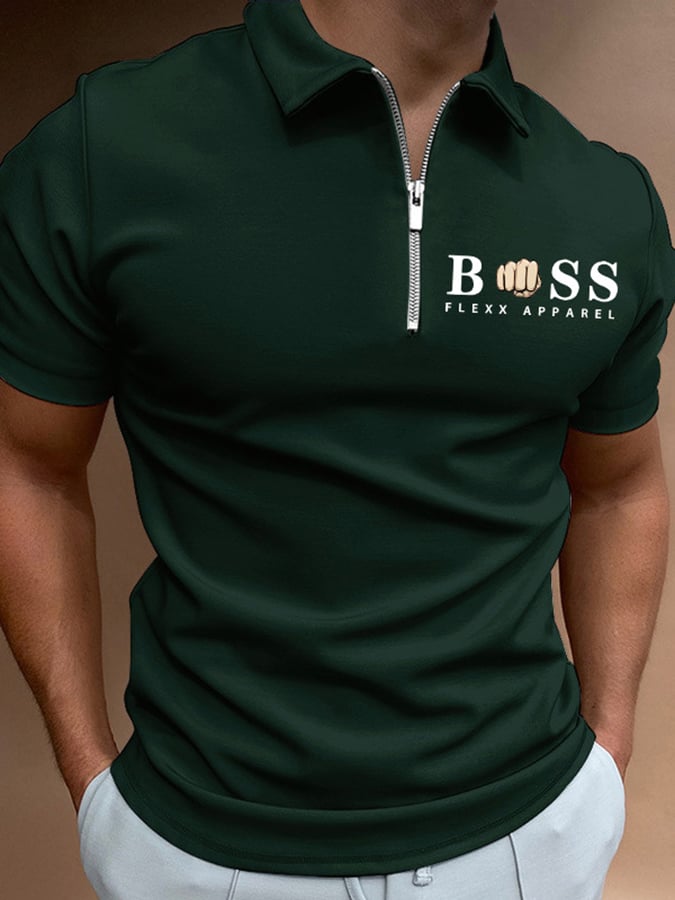 De manga corta estampado Polo para hombre