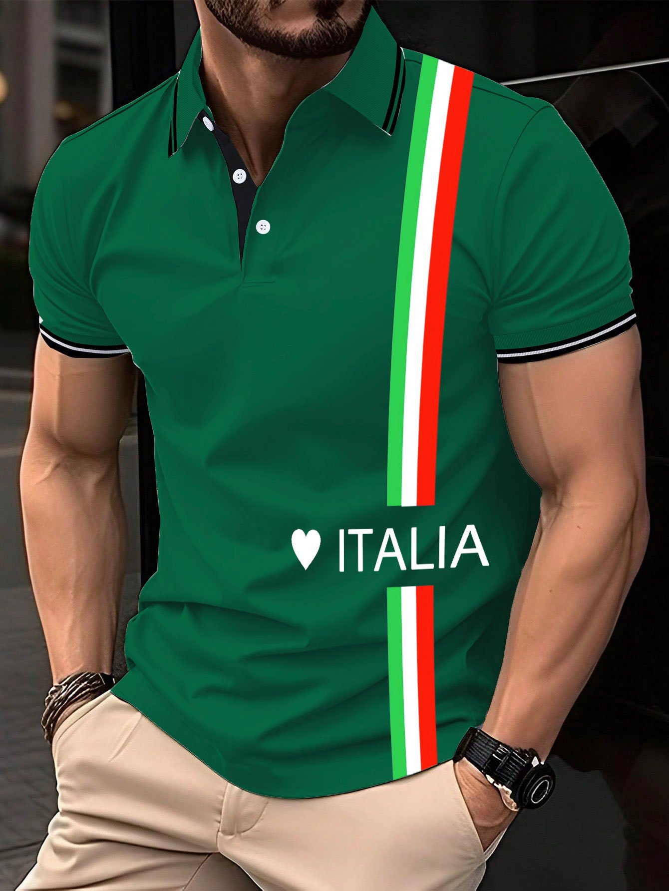 Camisa polo "Italy" estampado para hombre