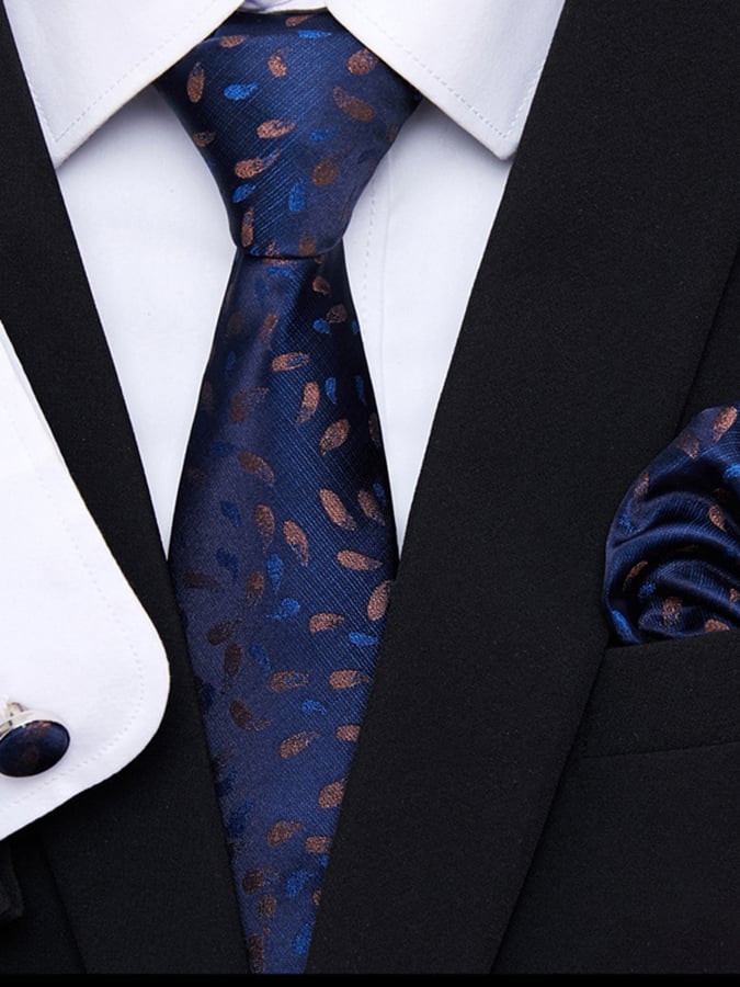 Ejecutivo casual ejecutivo Tie Square Cufflinks 3-Piece Set para hombre