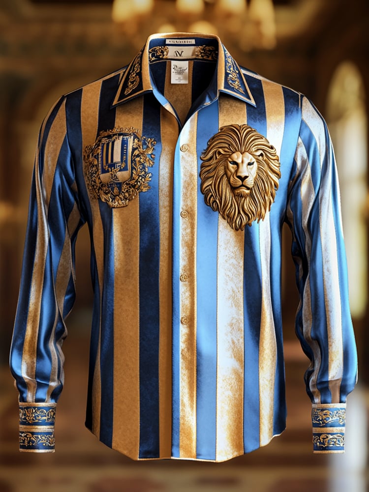 Camisa satén Luxe de manga larga con botones para hombre