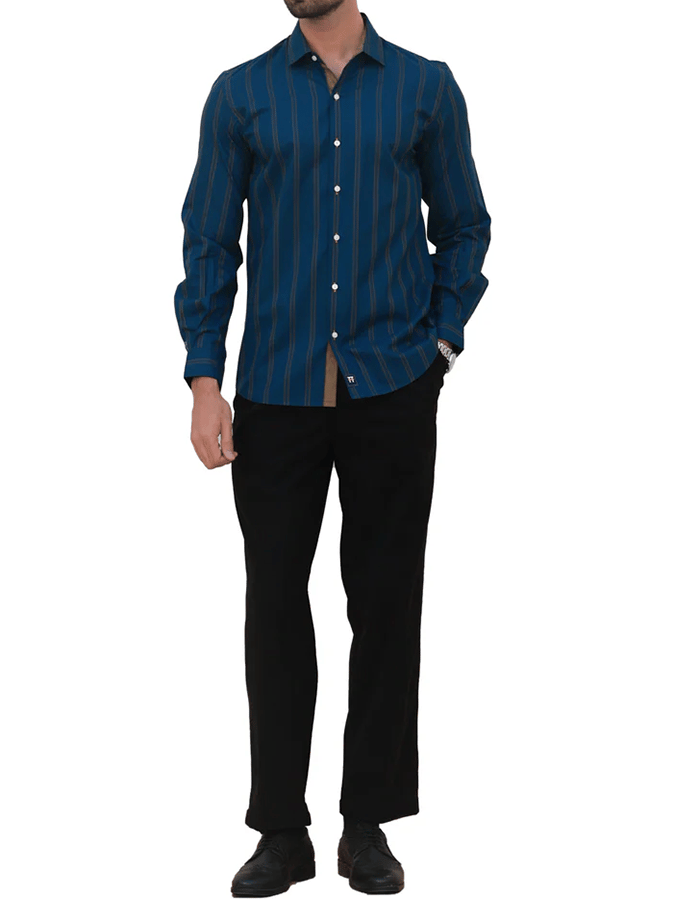 Camisa a rayas ejecutivo casual para hombre