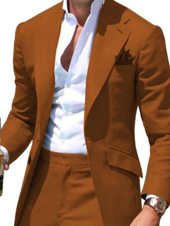 Ejecutivo Double Breasted Side Suit Two-Piece Suit para hombre