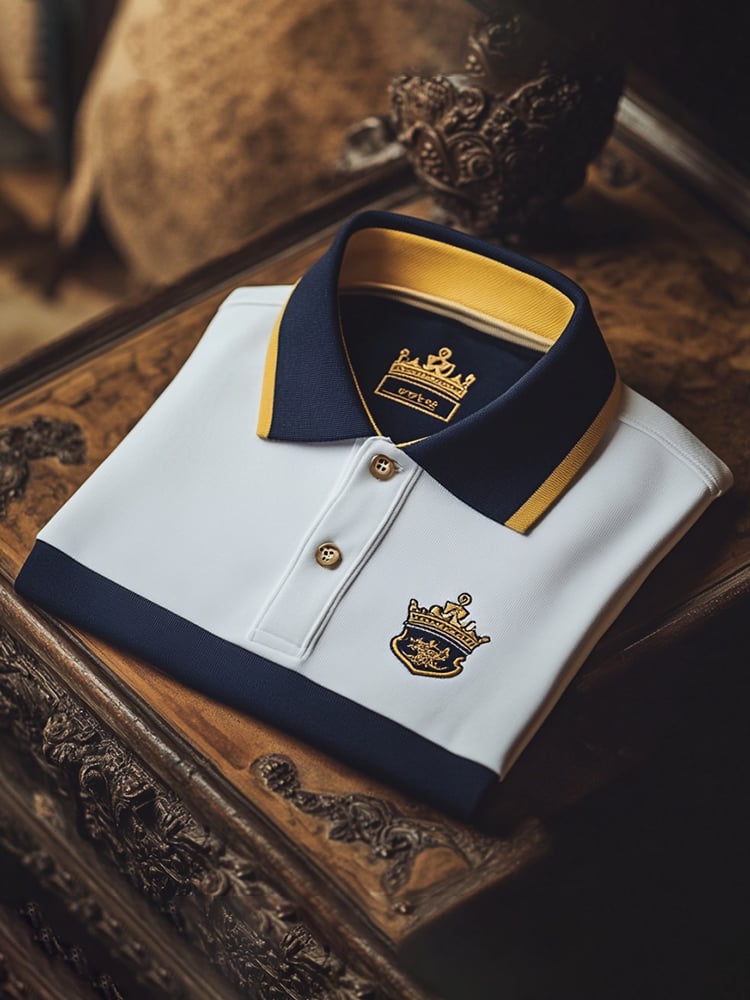 Camisa polo ejecutivo casual Logo Button de manga corta para hombre