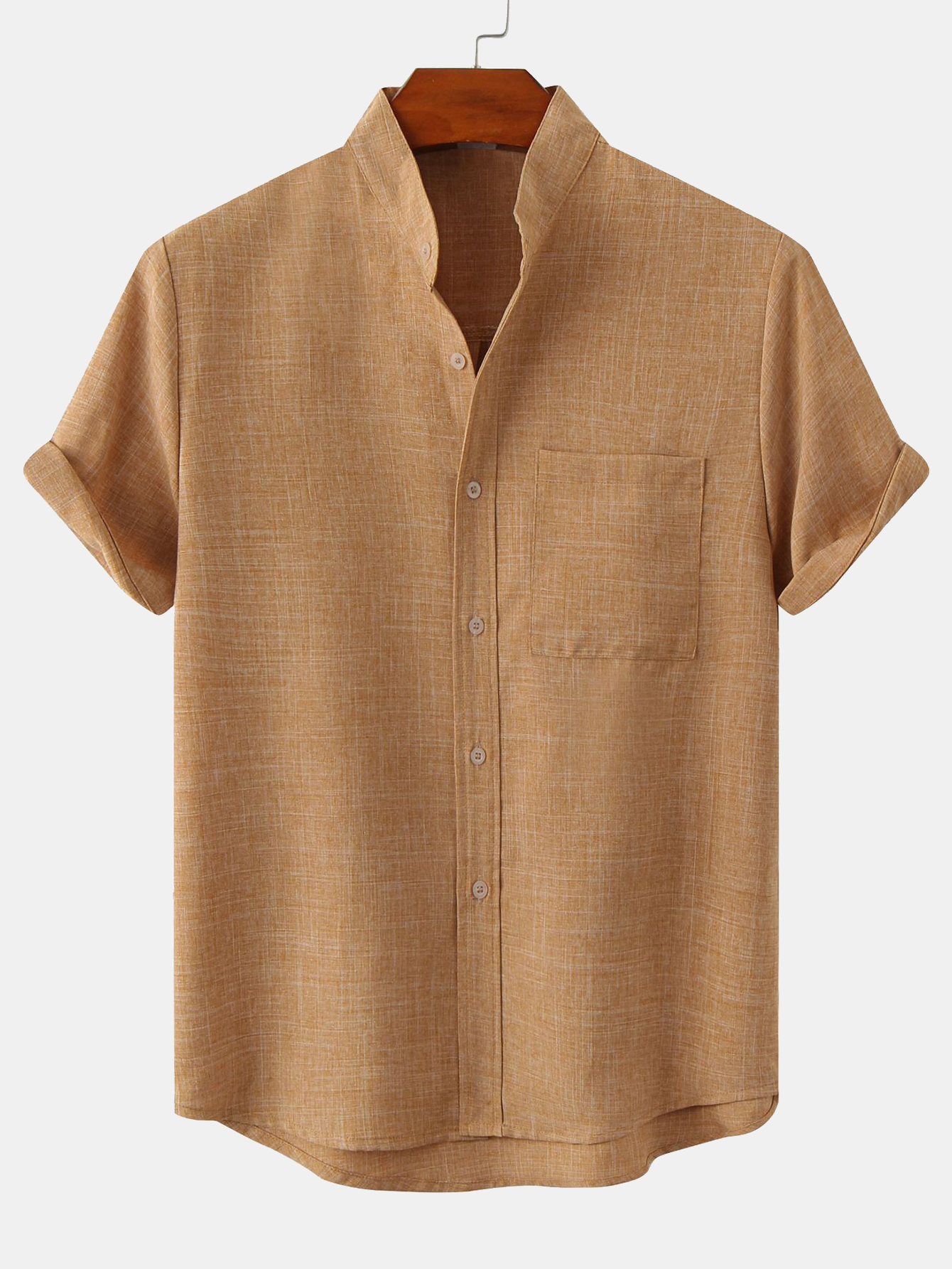 Camisa Man Stand Collar Whit Pocket