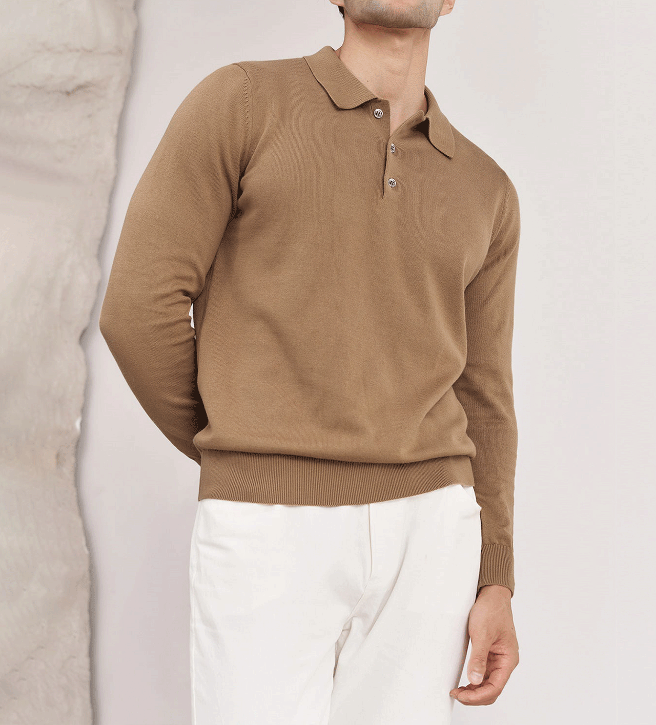 Gentletejido Buttoned cuello Sweater Polo