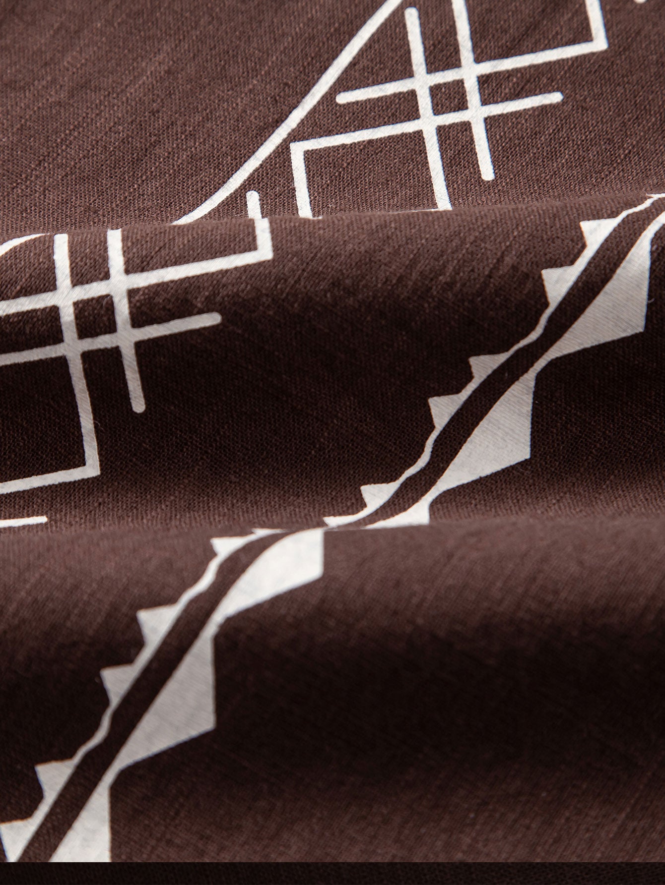 Camisa Geometric estampado de lino Look