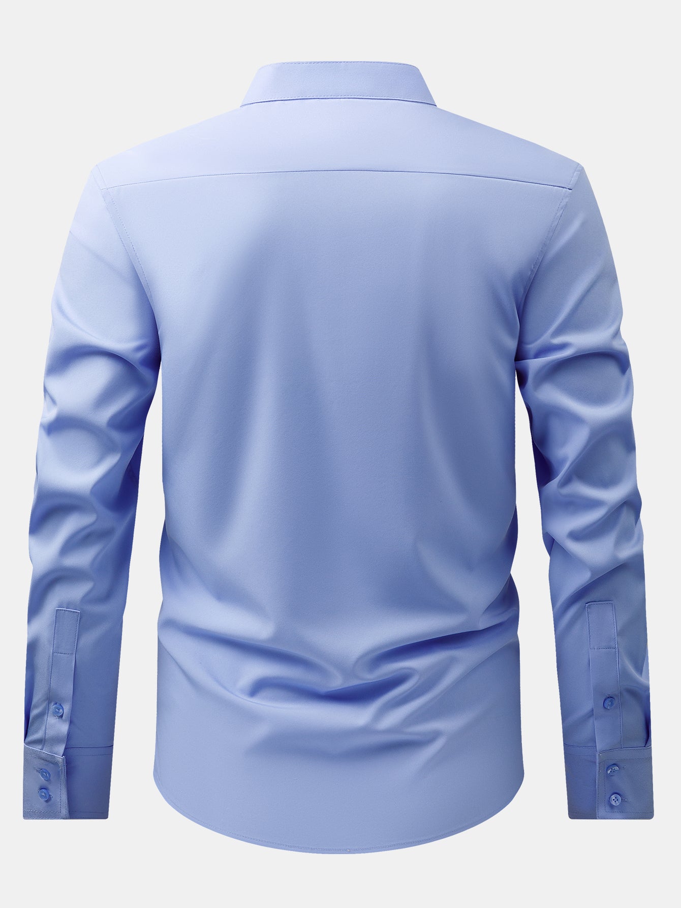 Camisa de vestir Non-Iron Hidden Placket Stand Collar