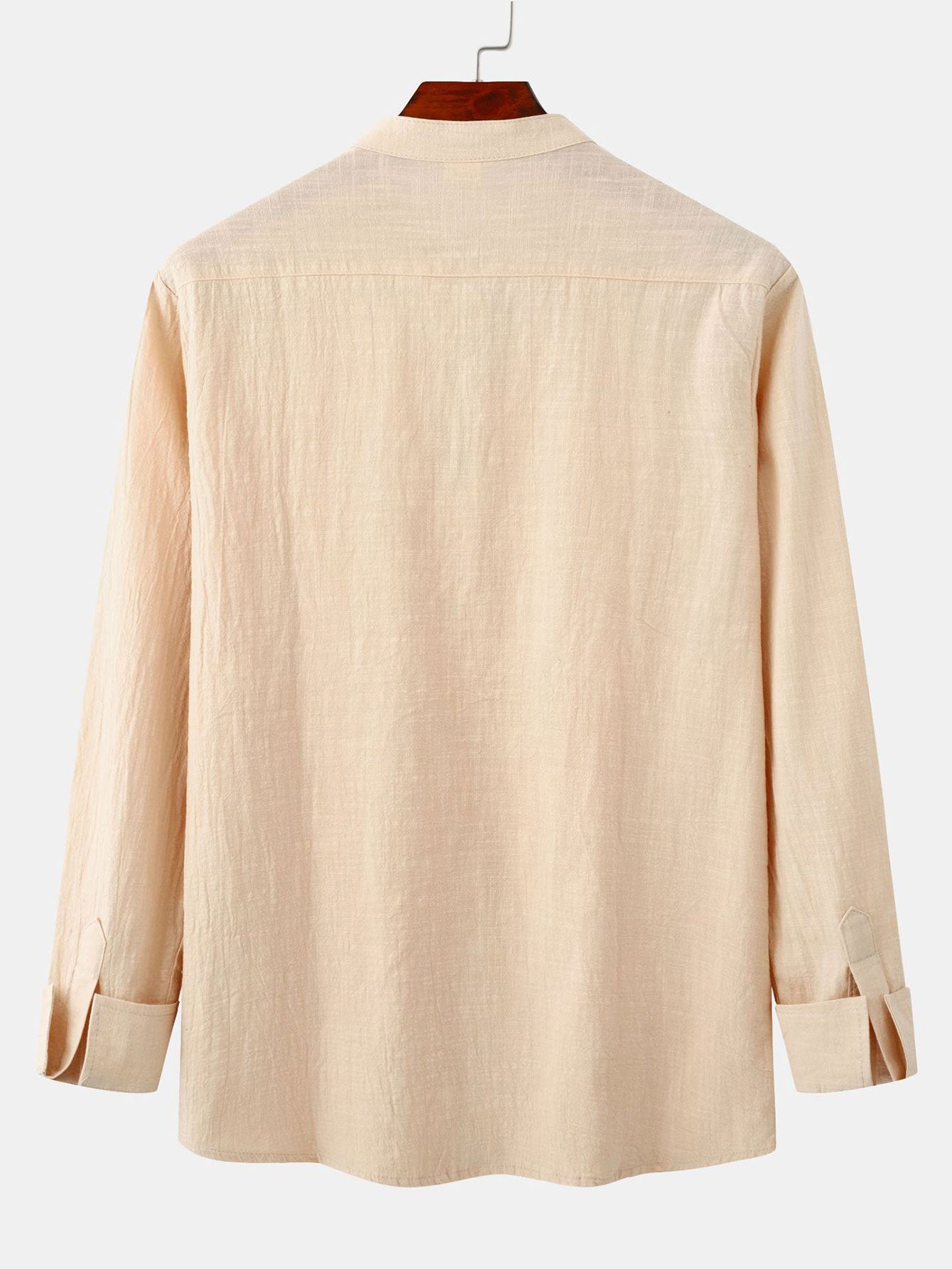 Camisa de manga larga Textured Stand Collar