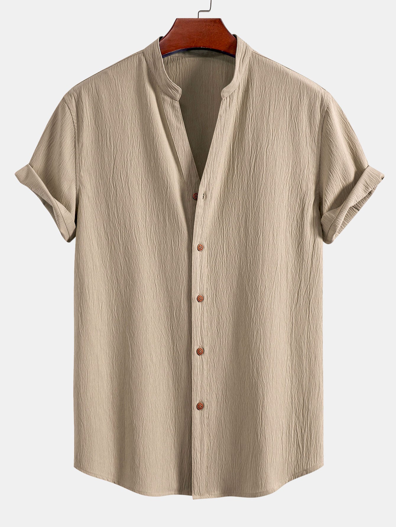 Camisa Crinkled Textured V Neck