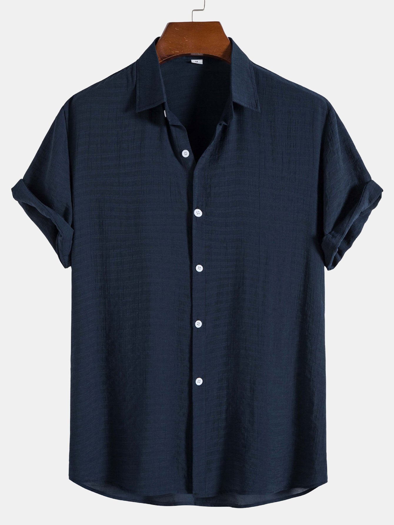 Camisa Textured Fabric de manga corta