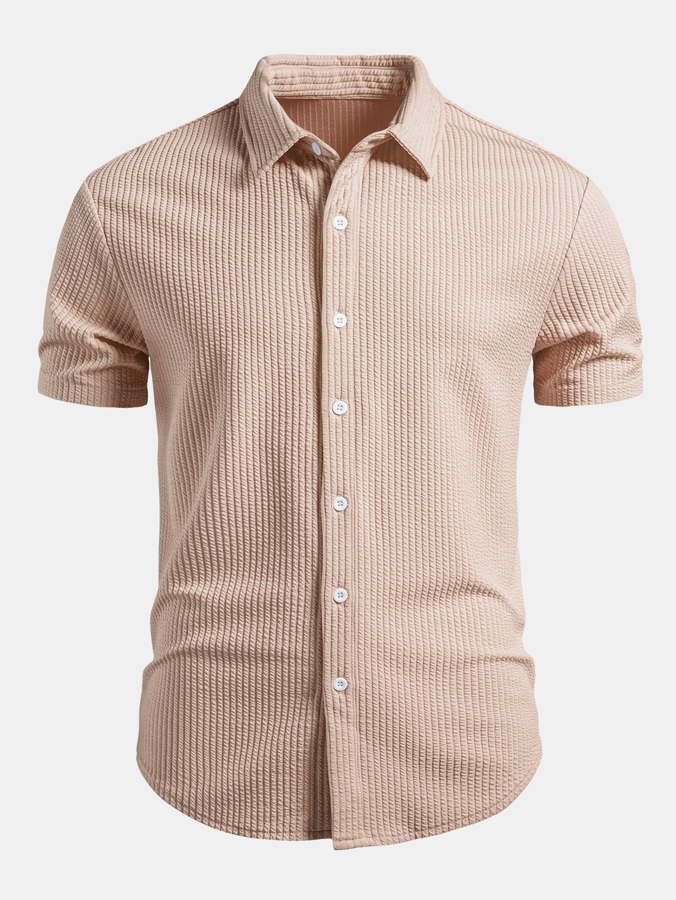 Camisa Muscle Fit Ribbed Button Up