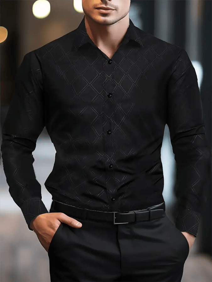 Camisa geométrico Design ejecutivo casual para hombre