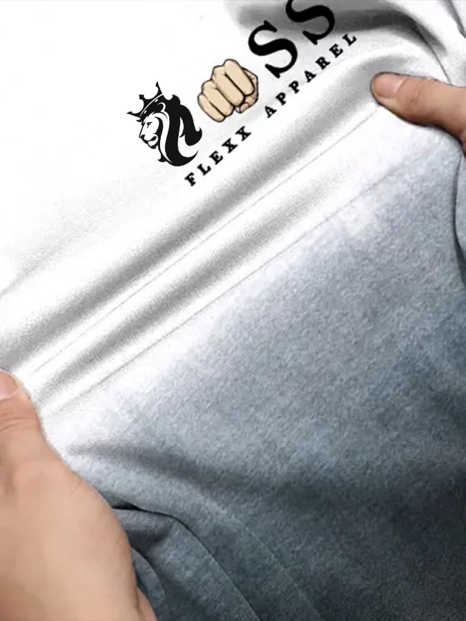 Retro Letter estampado degradado Top para hombre