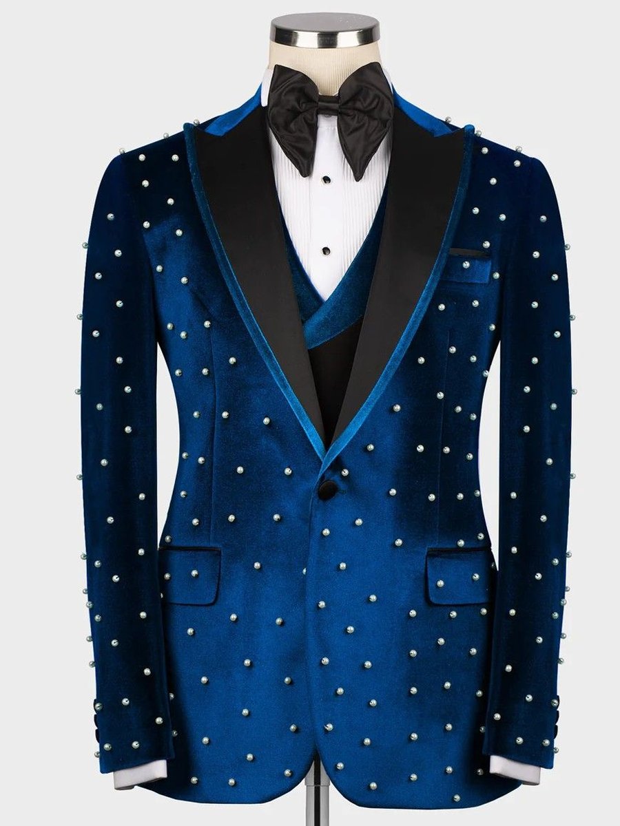 Chaqueta ejecutivo de lujo terciopelo suit para hombre