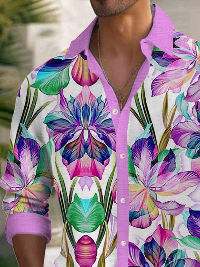Art floral Hawaiian casual Resorcamiseta para hombre