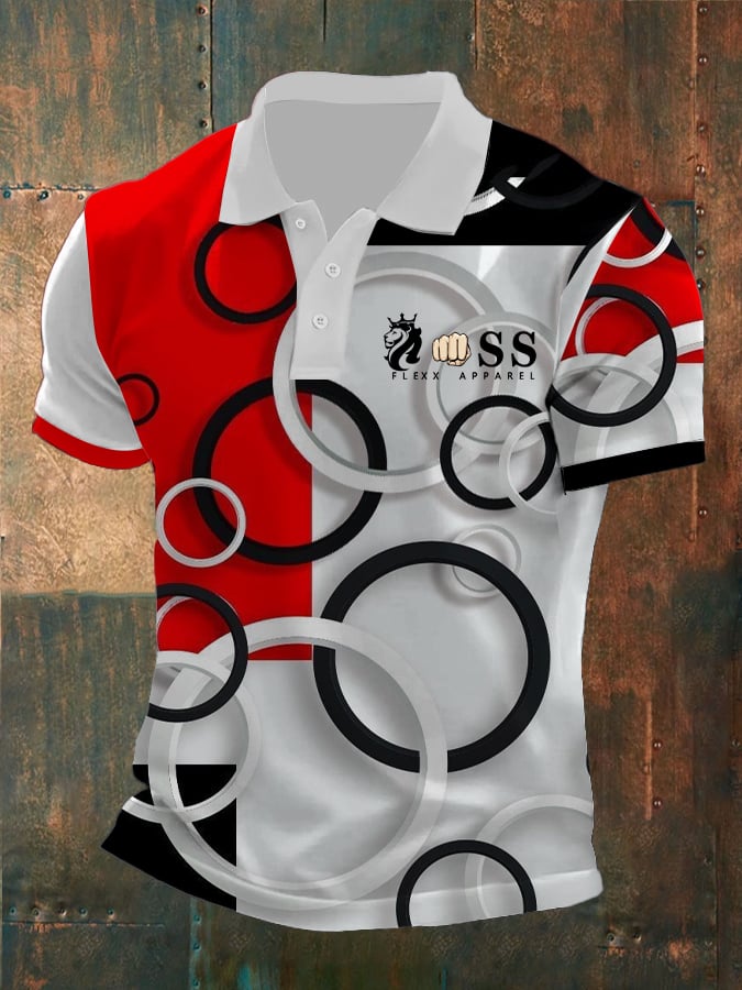 Camisa polo retro ejecutivo casual contrast color para hombre
