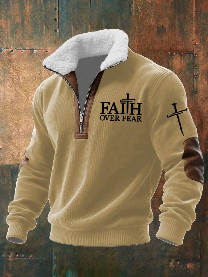 Sudadera Faith “FAITH OVER FEAR”texturizado para hombre