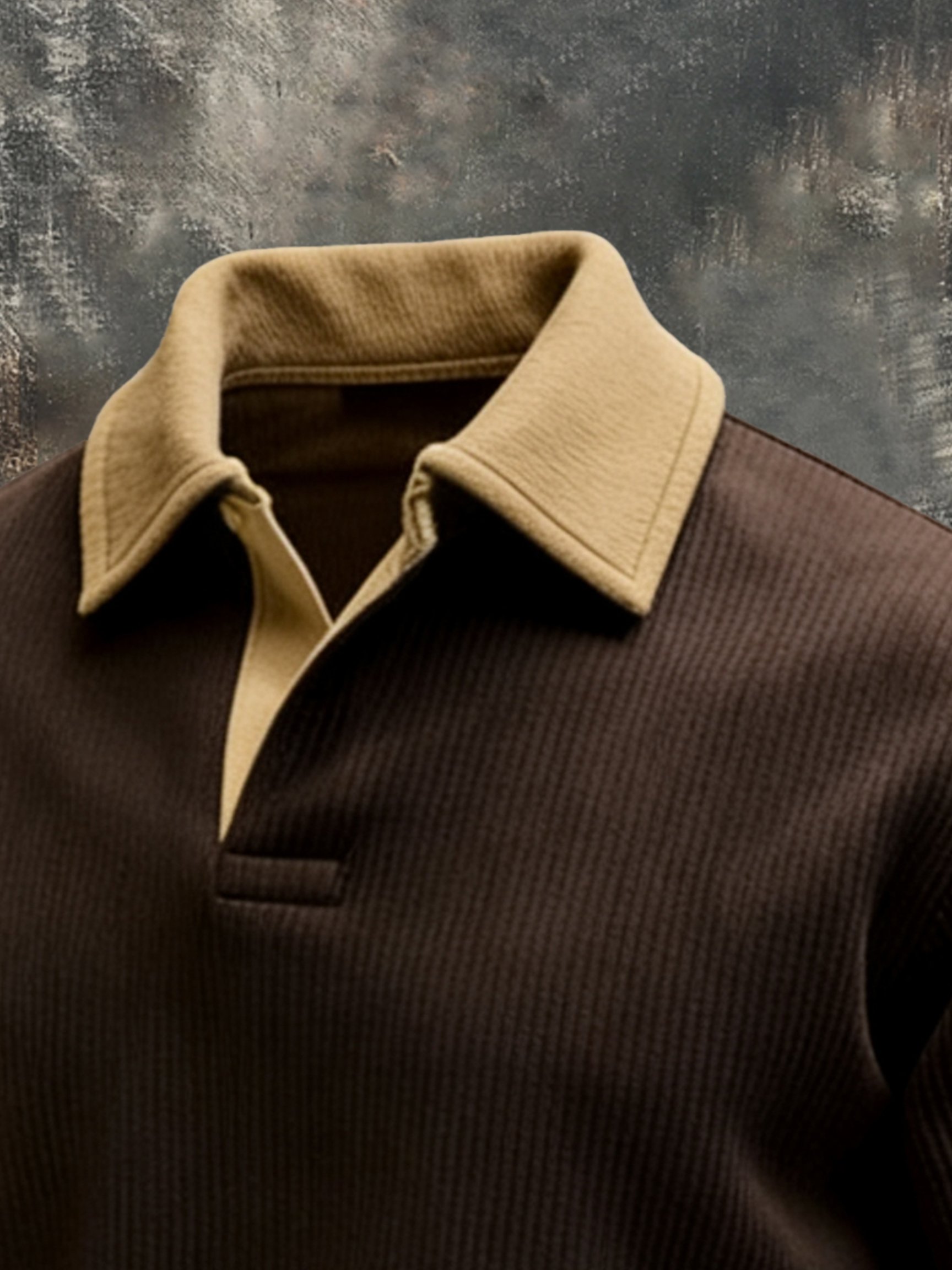 Sudadera vintage Color-Block Polo cuello para hombre