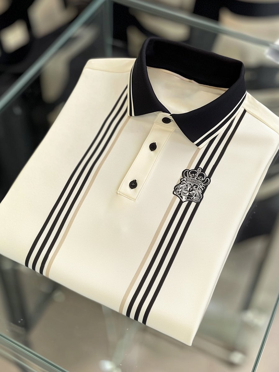 Camisa polo vintage ejecutivo de manga larga para hombre