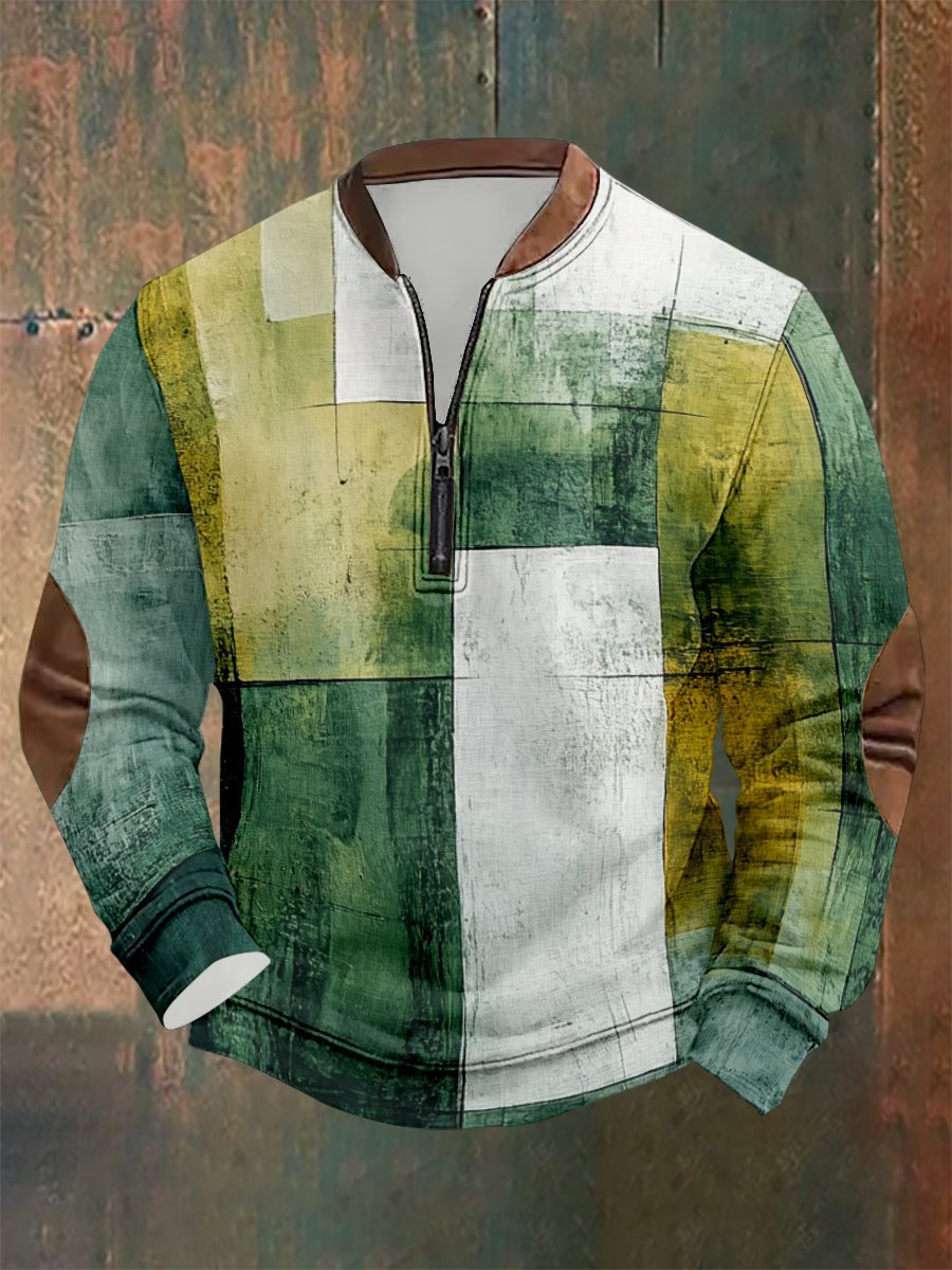 Sudadera vintage geométrico Style estampado para hombre