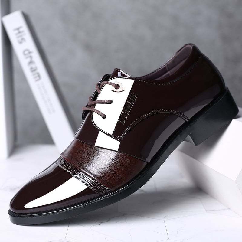 Zapatos ejecutivo casual Pointed Toe Patchpara trabajo Faux cuero Oxfords para hombre